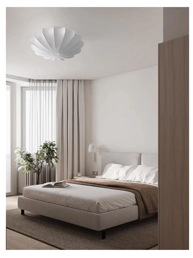 Nordic Silk E27 LED Ceiling Light Minimalism White