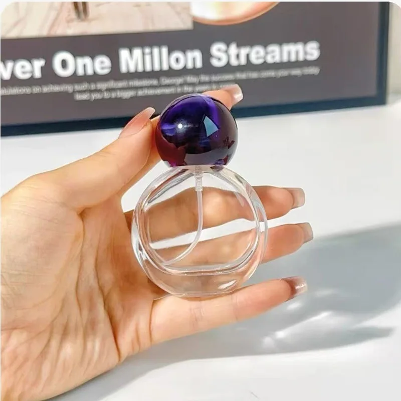 25ml Elegant Perfume Bottle with Spherical Cap Glass Spray Bottle Portable Travel Empty Bottle Suitable for Cosmetic Samples
