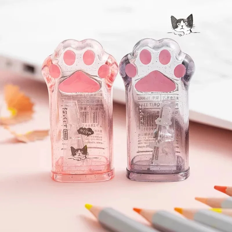 1-4Pcs Kawaii Cat Paw Shaped Lytwtw'S School Pencil Sharpener Stationery Kids Gift Cute School Supplies Korean Stationery