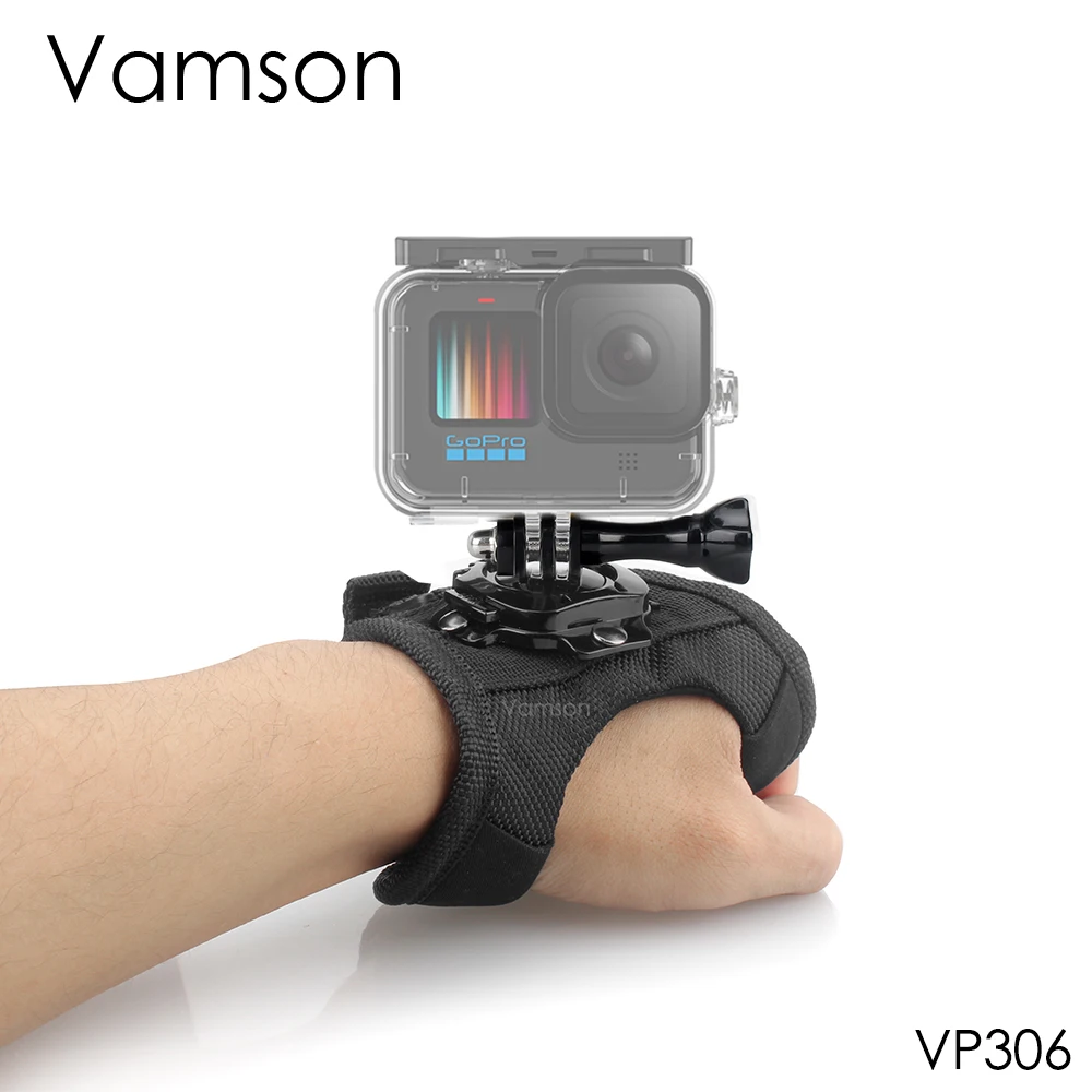 Vamson for Go Pro Accessories Diving Case 360 Degree Rotation Glove-style For Gopro Hero 12 11 10 9 8 7 6 for Insta360 for Yi 4k