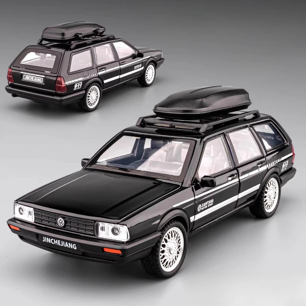 1:32 Scale Santana SAMBA T1 Model Car Toy Alloy Body Rubber Tires Sound Light Pull Back Models Kids Collection Ornaments