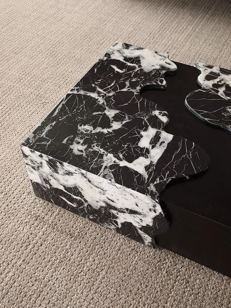 Customized luxury coffee table home furniture living room square marble center table creative rectangular coffee table