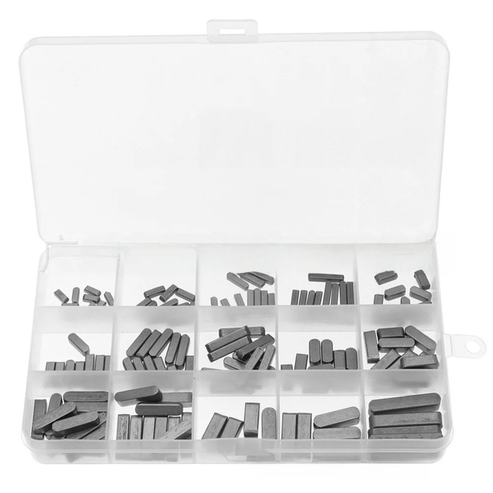 175pcs Car Flat Key Pin Carbon Steel Boxed Parallel Pins 3/4/5/6mm Parallel Drive-Shaft Key Stock Assortment Set Car Accessories
