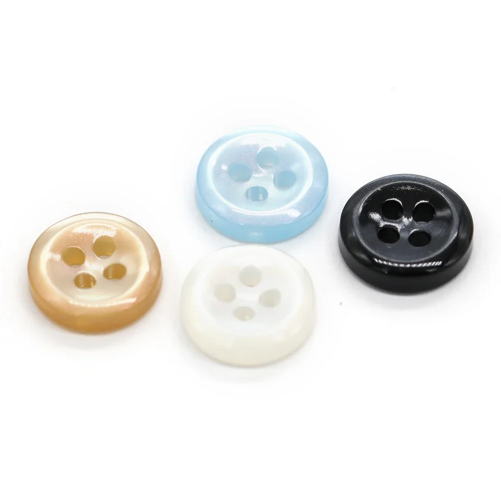 HENGC 4 Holes Bowl Shape Plating Resin Buttons For Clothing Shirt Blouse Cuff Glaze Colorful Handmade Decorations DIY Crafts