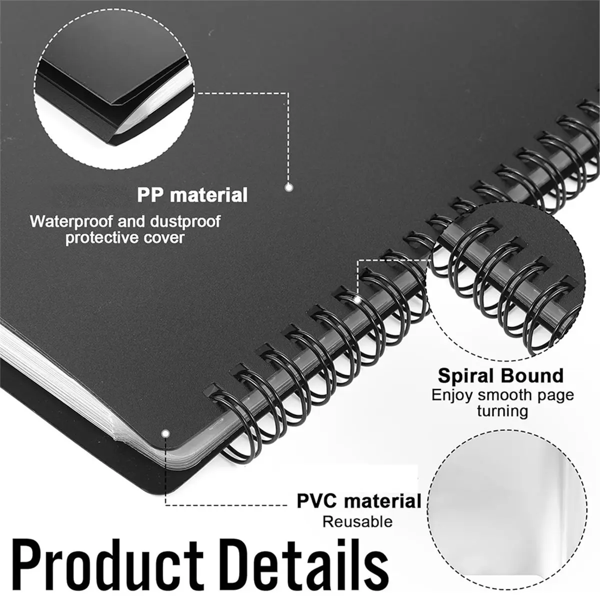B72ABG 4 Pages Expand Sheet Music Folder, Spiral Sheet Musics , Double Side Writable Choir Folder, for Sheets Music