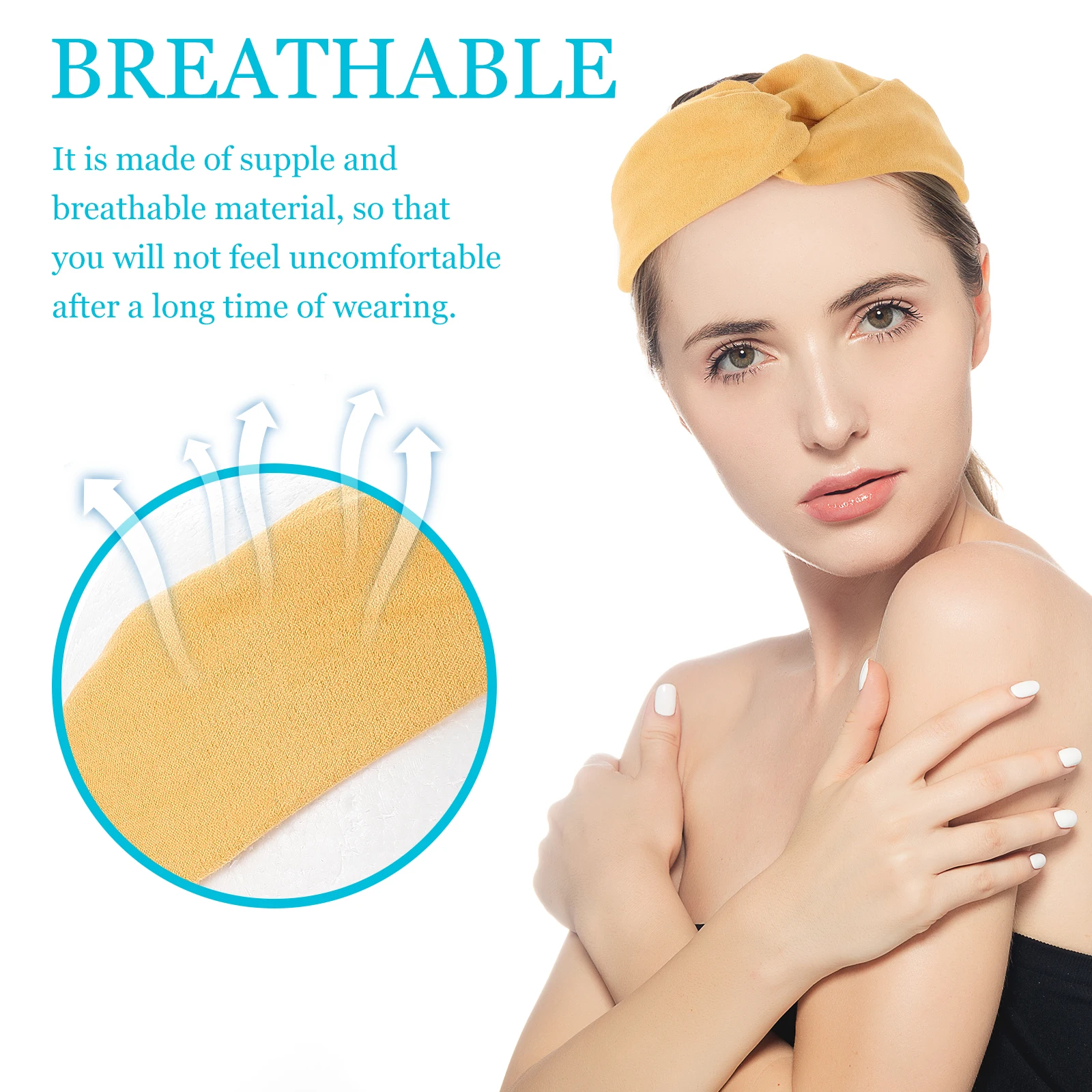 

6Pcs Women Headb Brimmed Elastic Hairb Yoga Sports Fitness Knot Exercise Christmas Home Use Breathing Material Stylish