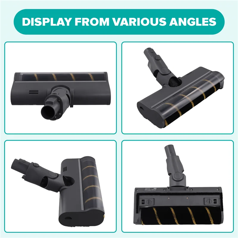 بكرة رأس فرشاة أرضية LED باللون الأخضر سهلة الاستخدام لـ Dreame V12S، V16S، V11، V12، T10، T20، T30، T20pro، T30NEO، V16، V12pro