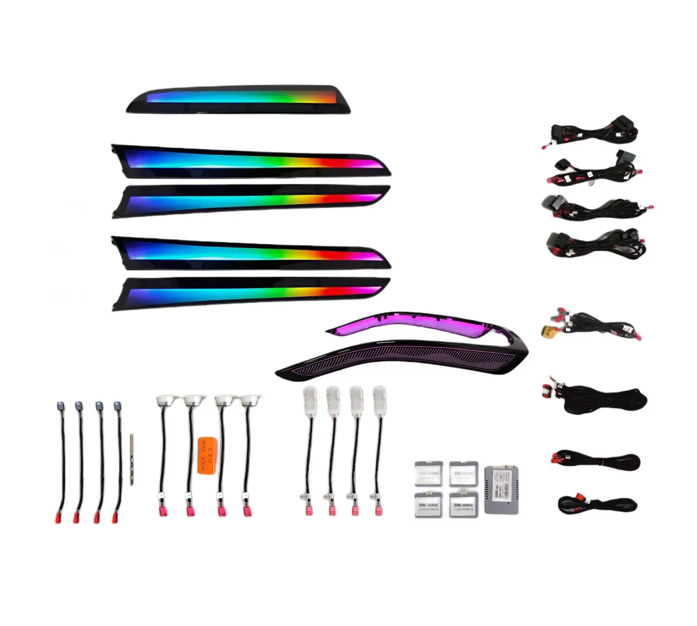 

18 светодиодных ламп для внутреннего освещения салона, атмосферная подсветка с изменяемой цветовой гаммой для Audi A4 B8 2009-2016