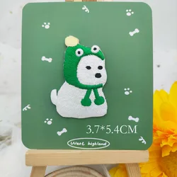 Cute Cartoon Dog Patches For Clothing Kids Self-adhesive Decorative Phone Case Bag Student Stationery Embroidered Stickers