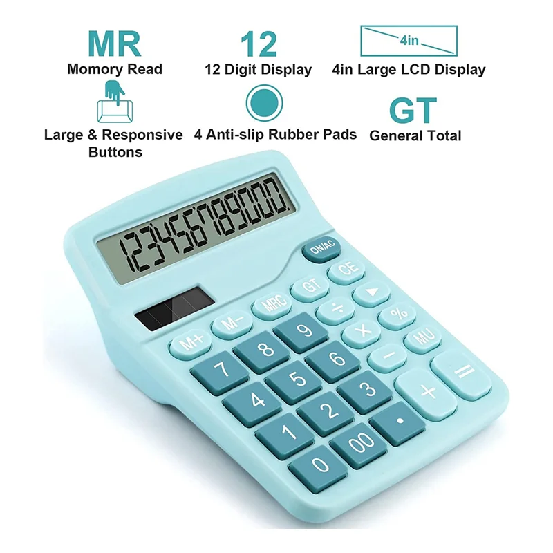 Calcolatrice elettronica a 12 cifre Calcolatrice solare Calcolatrice a doppia potenza Calcolatrice da tavolo finanziaria di base per ufficio