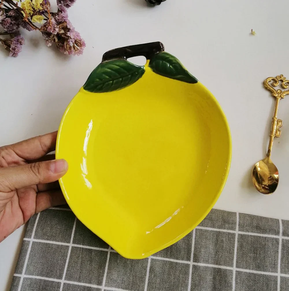 Creative Ceramic Plate Vegetable Shape Eggplant Dish Lemon Dish Pepper Snack Plate Decoration Dessert Plates For Home Tableware