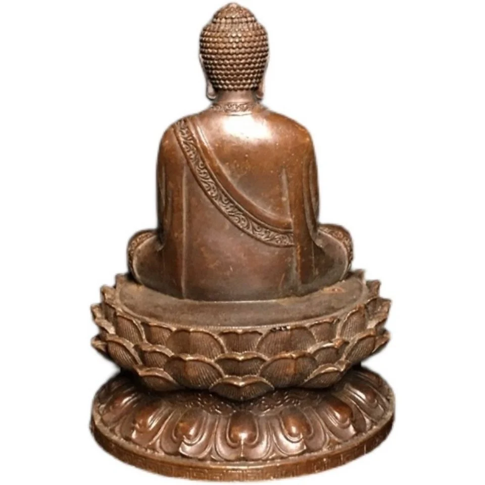 Vintage Coated Curios, Bronze Ware, Antique Antique Collection, Imitation Copper, Shakyamuni Buddha Statue