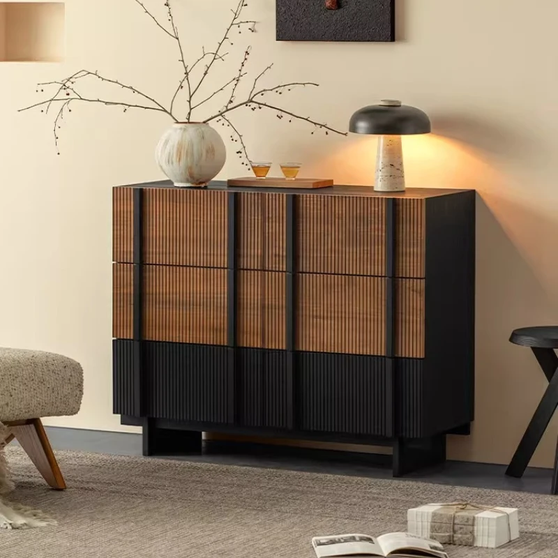 

Bucket solid wood teak side living room bedroom entrance simple storage storage six chest