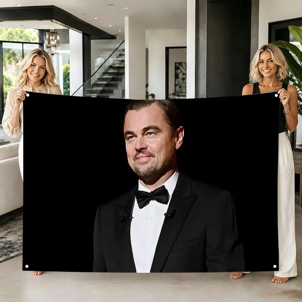 superstar L-Leonardo DiCaprio Flags Tapestry Creative Pattern Photo Living Room Wall Art Party Outdoor Decor