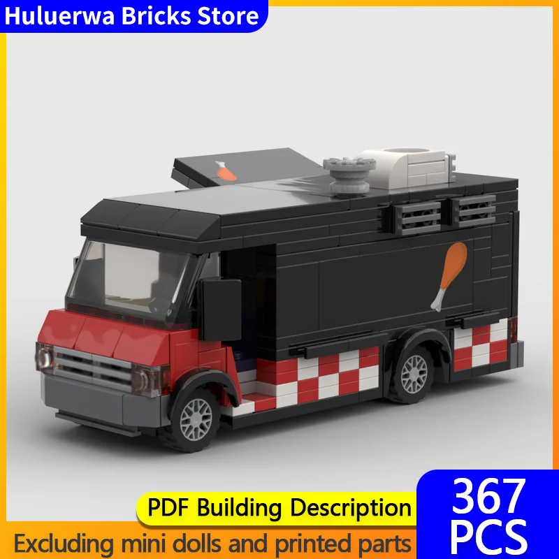 

Модель городской автомобиль MOC, строительные кирпичи, жареная курица, грузовик с едой, модульная технология, детские праздничные подарки, сборка игрушек, костюм