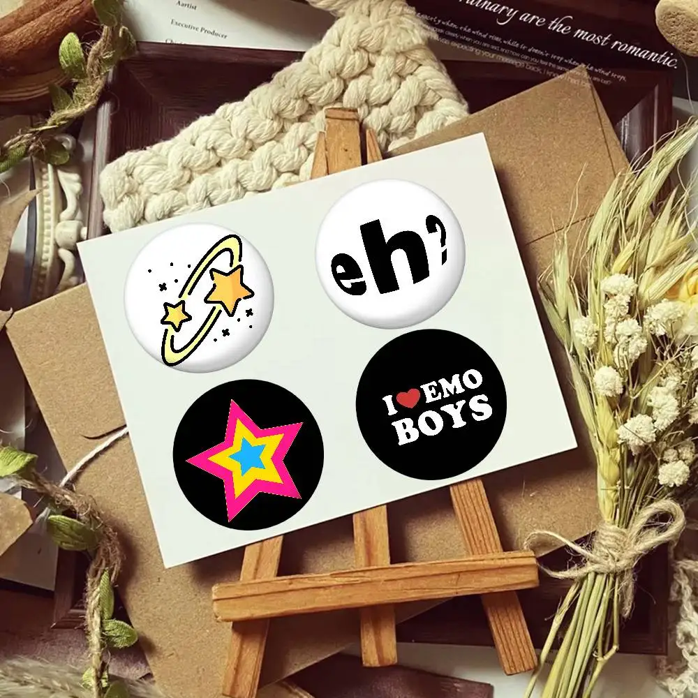 I Love Emo Boys Cartoon Star Badges, Brooches, Pins, Tin Props, Christmas Gifts, Birthday Gifts
