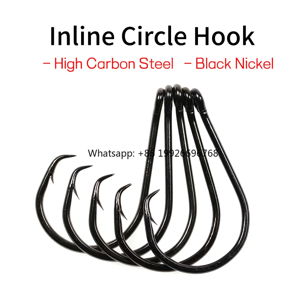 

Saltwater Fishing Inline Circle Hook Black Nickel Strong Fishhook 1 1/0 2/0 3/0 4/0 5/0 6/0 7/0 8/0 9/0 10/0 manufacturer