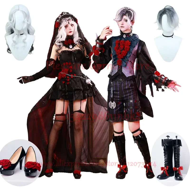 Game Identity V Ada Messmer Cosplay Costume Sexy Dress Dark Gown Luminary Emile Cosplay Costume Luminary Patient Full Set Wigs