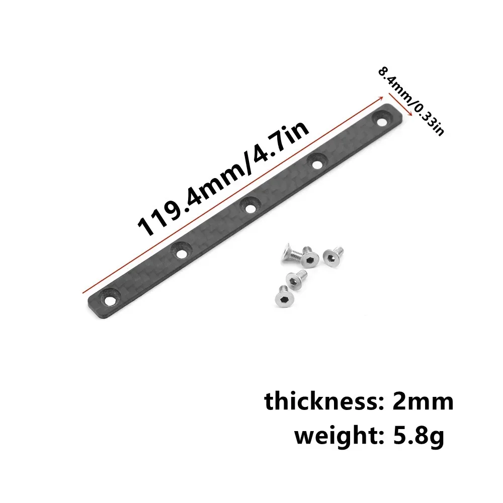 Carbon Fiber Chassis Reinforcement for 1/10 Tamiya TT02 TT-02  Accessories Metal Upgrade Parts Rc Model Crawler Car Truck Buggy