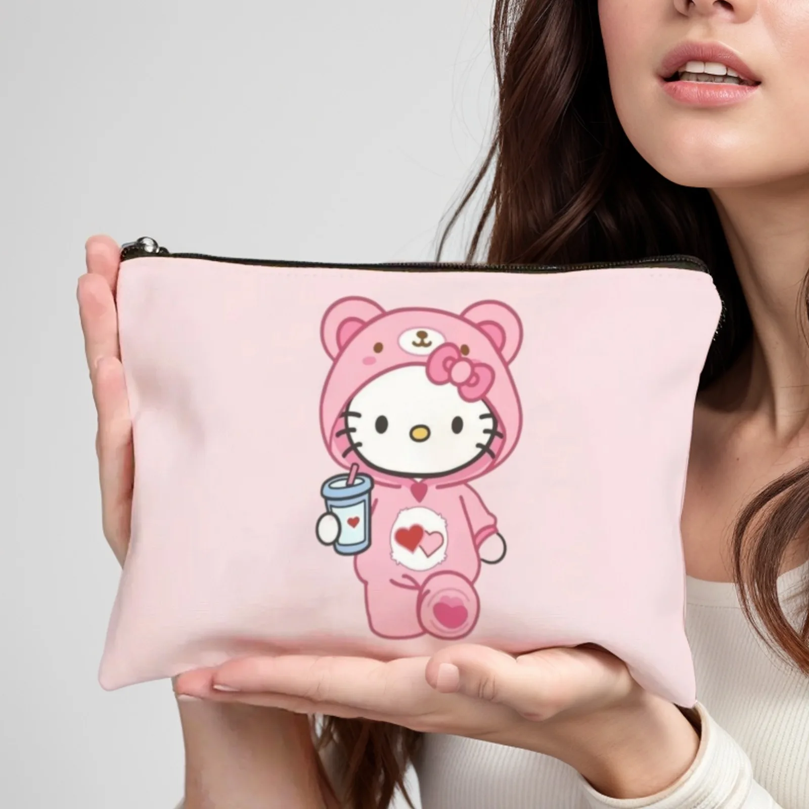 Sanrio Hello Kitty Eco - Bolsa Amigable | Organizador de papelería cosmética multiusos Kawaii para viajes diarios, regalos y niñas