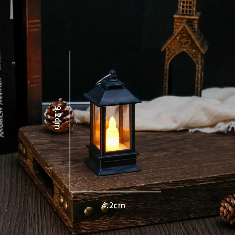 Retro LED Electronic Candle Light Creative Flameless Outdoor Hanging Small Lanterns with Hook European Style