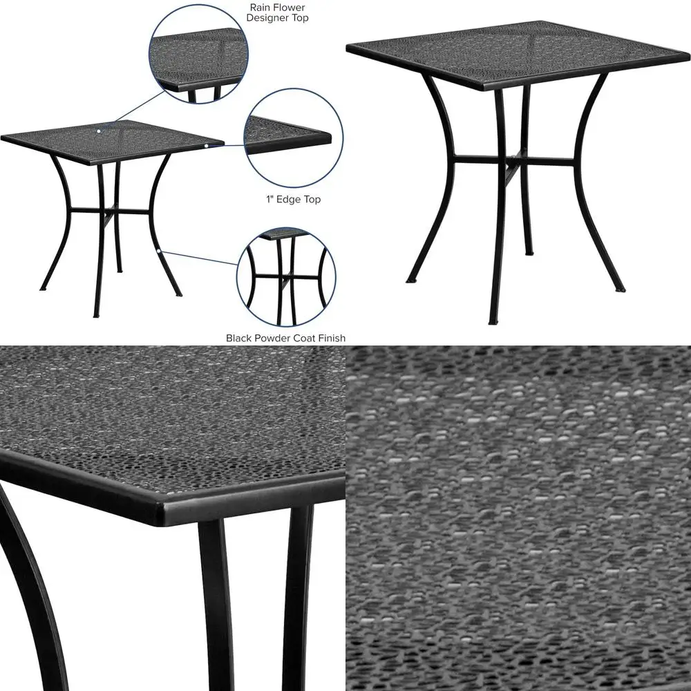 

Современный стальной уличный обеденный стол площадью 28 кв. м, дизайн «Черный дождевой цветок», коммерческого класса