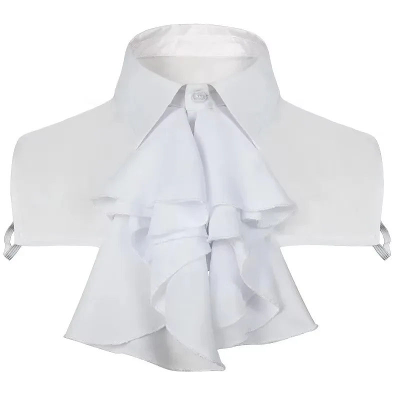 Jabot Tie Neck False Collar Victorian Costume Cravat Accessory Detachable Unisex Ruffle Halloween For Adult Men Women