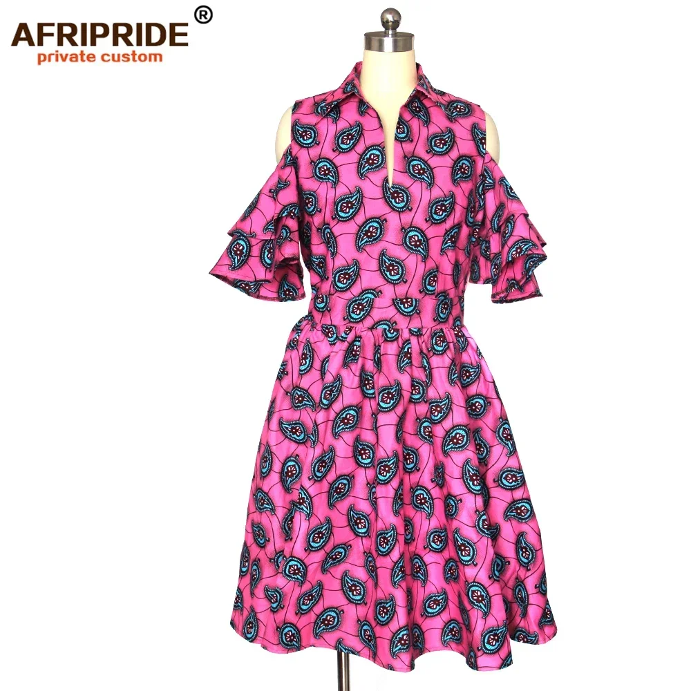 African print dresses for women ankara fabric dashiki dress Petal Sleeve party wedding A-line dress AFRIPRIDE S1825033