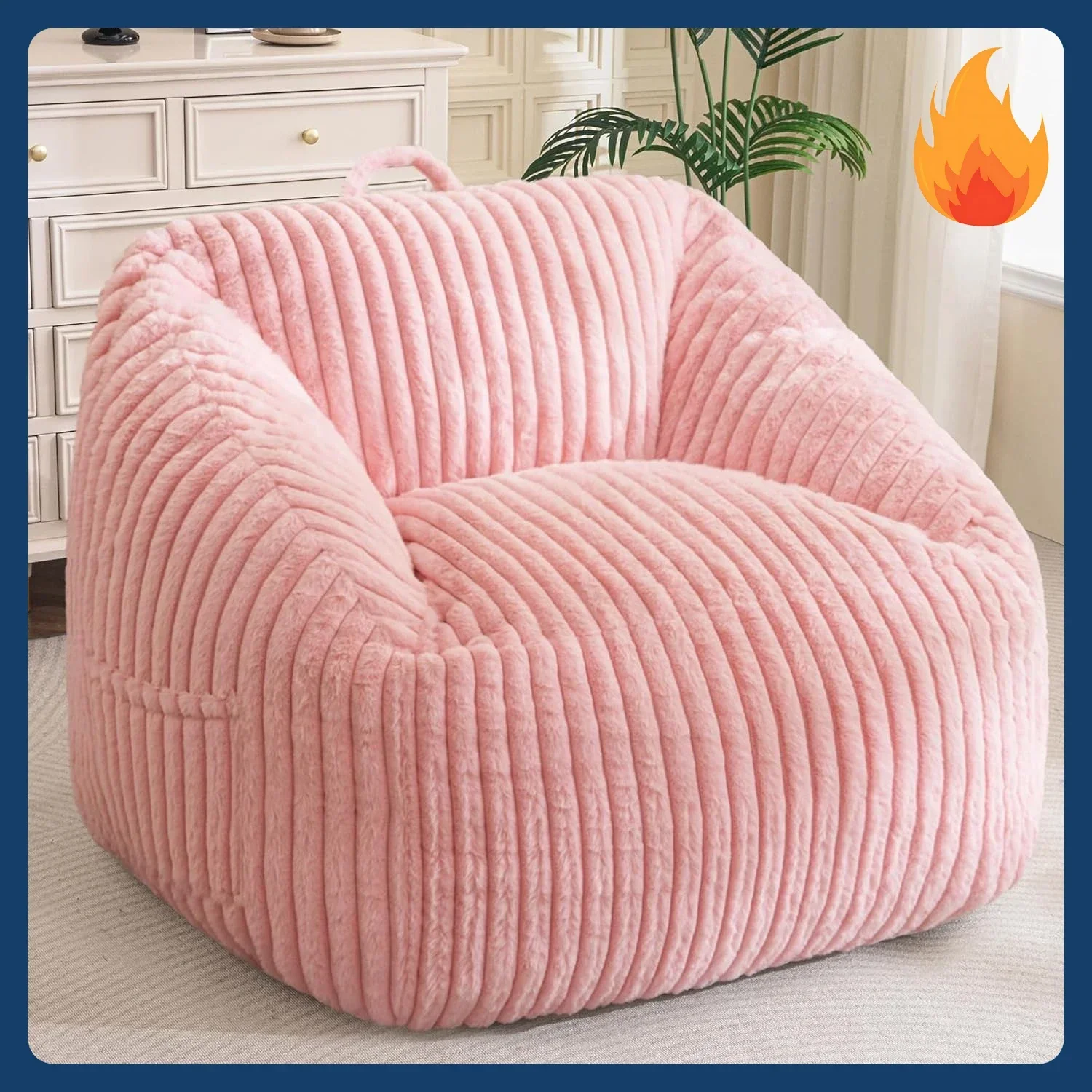 

[Limited Stock!]Giant Bean Bag Chair for Adults and Kids, Large Comfy Cozy Beanbag, Floor Sofa for Teens, Living Room, Gaming, R