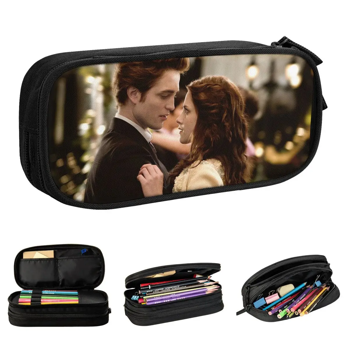 Fun Edward Bella-estuche para lápices The Twilight Saga, portalápices, bolsas de gran capacidad para niños, accesorios escolares con cremallera