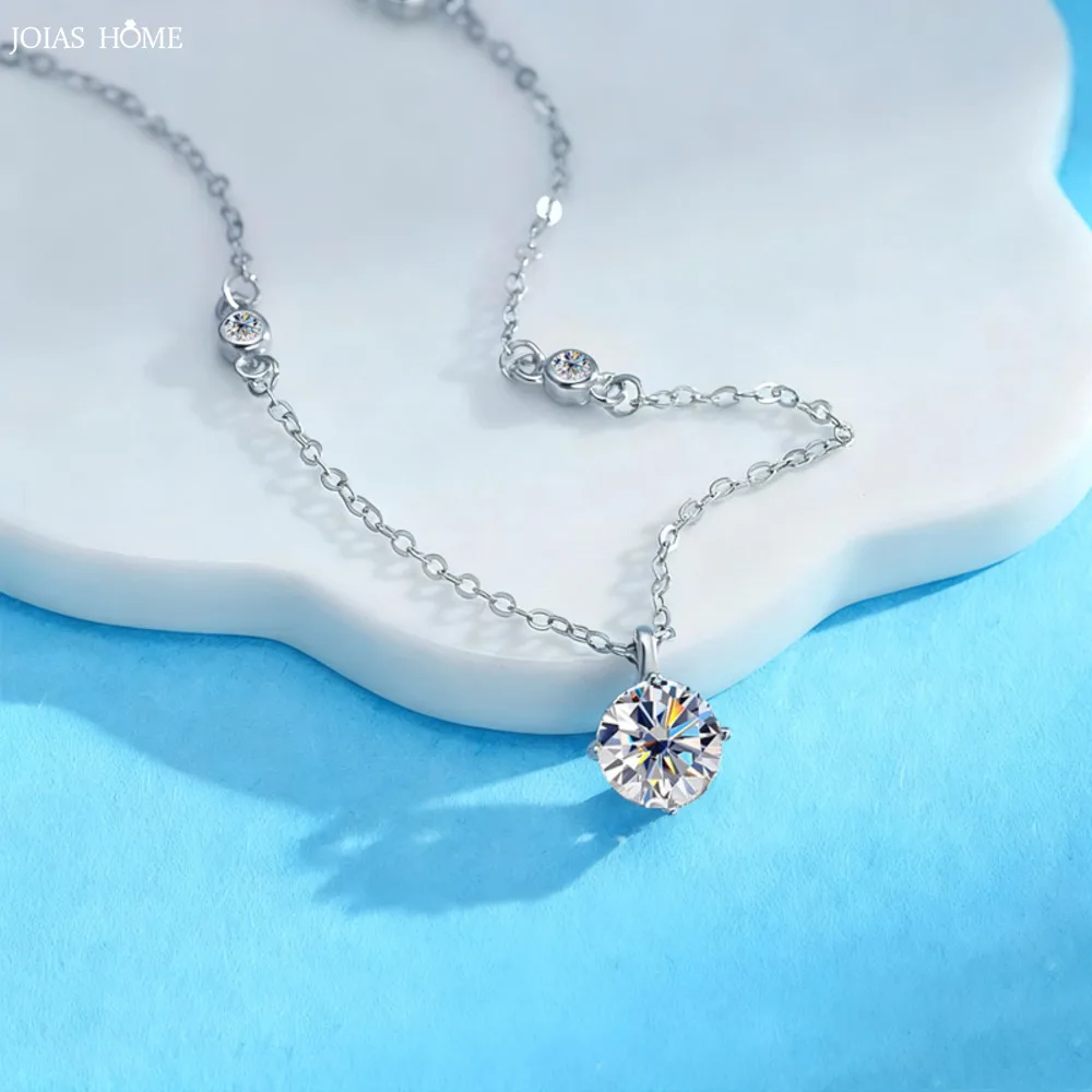 

JH 1CT 2CT 925Silver Plated Pt950 Moissanite Necklace For Women Bubble Moissanite Zircon Pendant D VVS1 Fine Jewelry Lab Diamond
