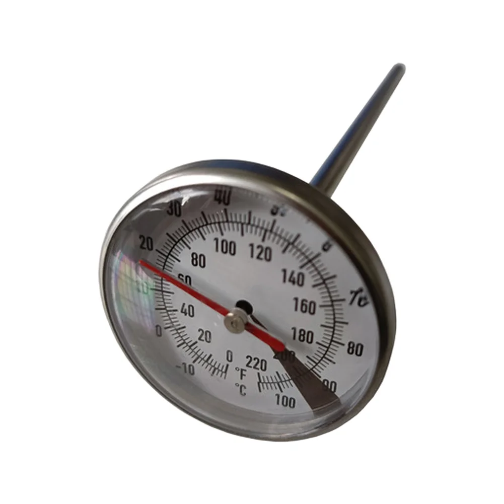 304 Stainless Steel For Kettle Thermometer 1.37 Inch For Dial 0-100C Bimetal Temperature Gauge With M8 Thread Nut For Teapot