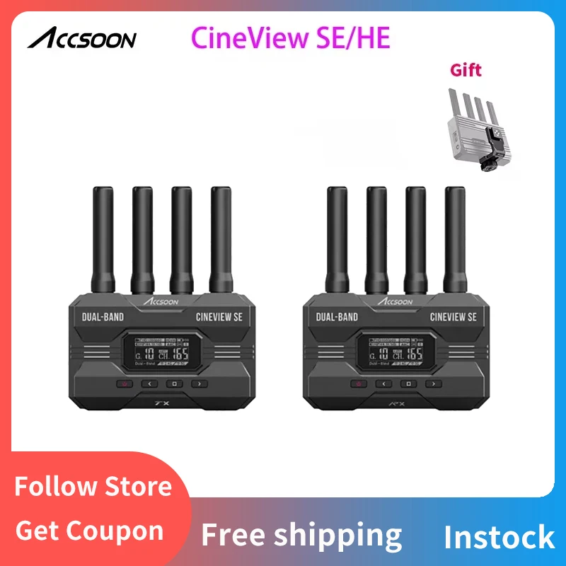 Accsoon CineView HE/SE SDI&HDMI 2.4Ghz 5Ghz Patented Dual Band Technology Wireless Video Transmitter System For Photo Studio