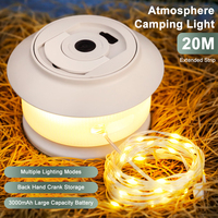 USB Rechargeable Camping Lamp 20M Length Waterproof Recyclable Lights String Outdoor Tent Garden Yard Decor Atmosphere Lighting