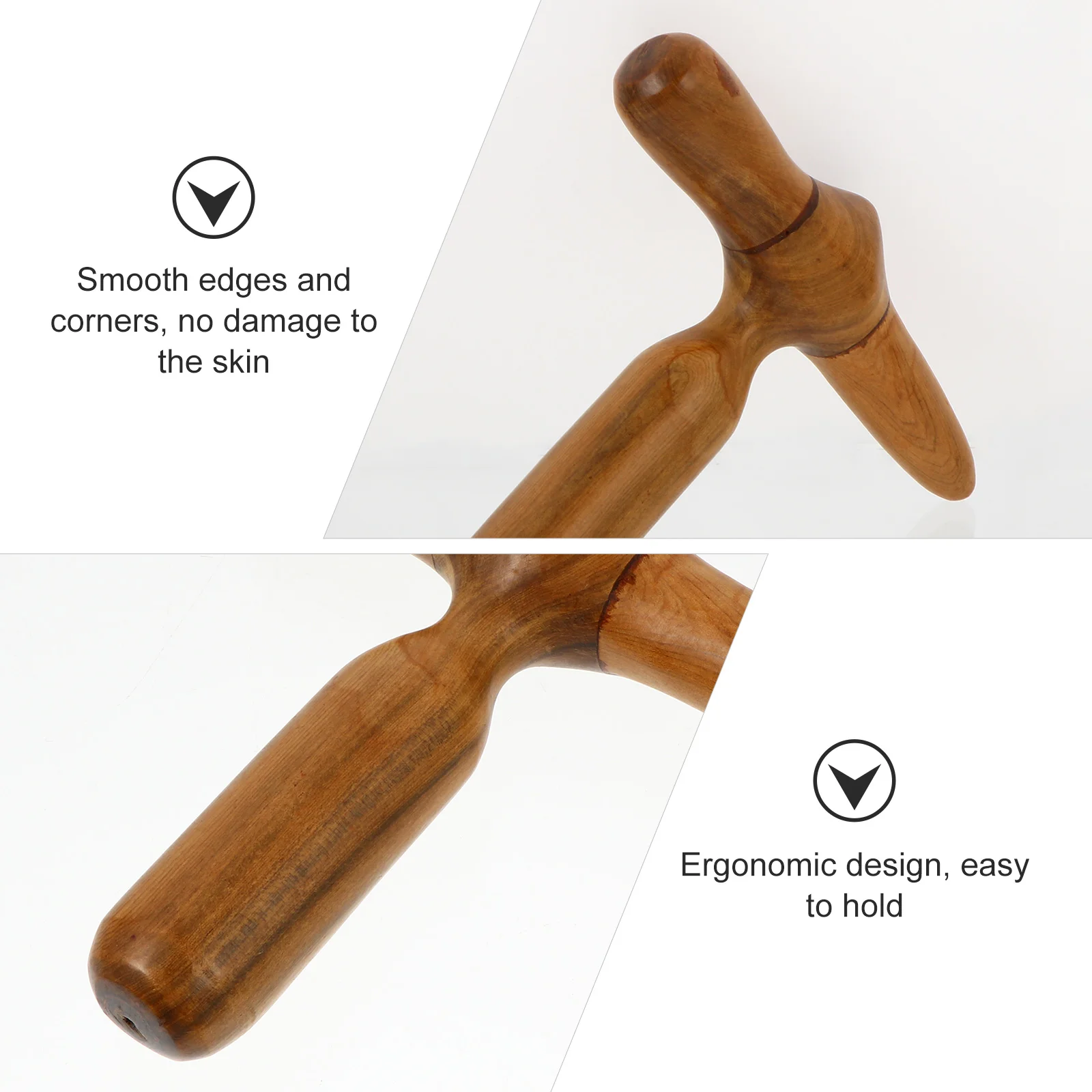 2 Pcs Wooden Massager Cross Shaped Board Tool Body Scraping Massaging Beauty Plate Facial Face