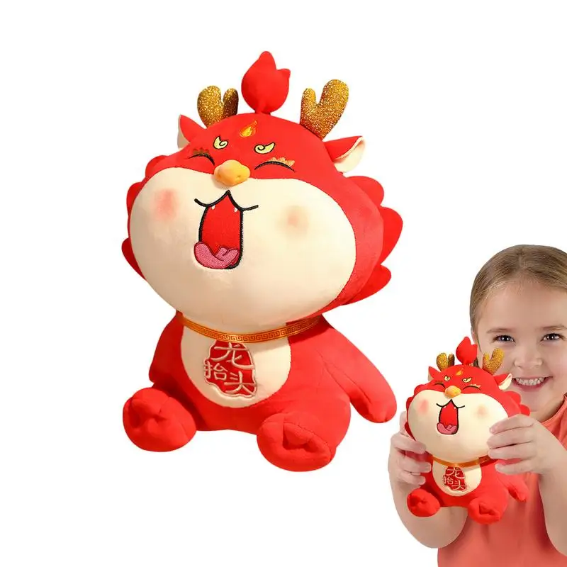 Dragon Stuffed Animal 2024 Skin Friendly Dragon Year Mascot Dragon Year Mascot For Chinese New Year Decorations Gift For Family