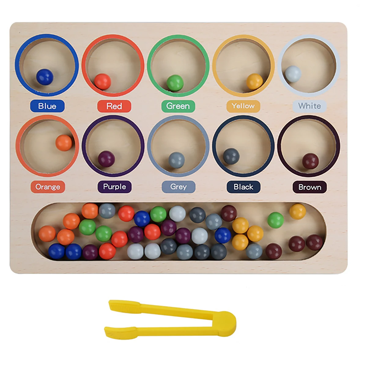 

Wooden Board Beads Game, Learning Montessori Toys, Color Sorting Stacking Matching Toys for Toddlers, Counting Toy for Kids