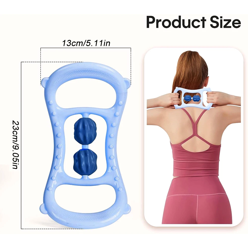 Neck Massager Back Massager Trigger Point Roller Massager for Yoga Fitness, Deep Tissue, Waist Neck Back & Shoulder Pain Relief