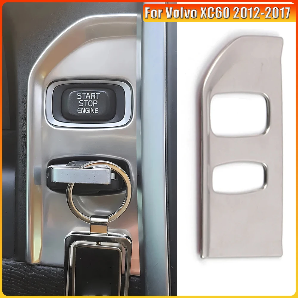 For Volvo XC60 2012-2017 Car Styling Chrome Ignition Device Key Hole Frame Keyhole Decorative Cover Interior Decal Accessories
