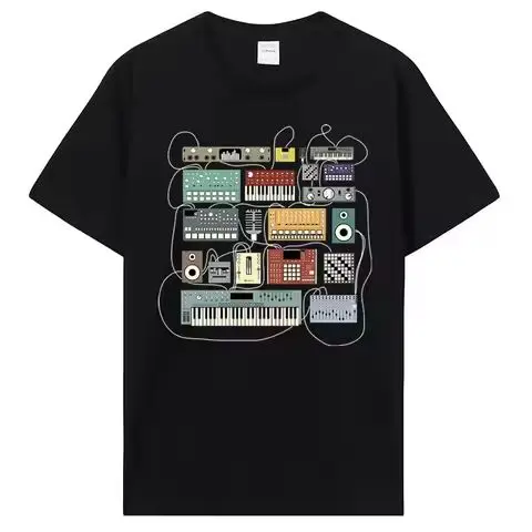 Guitar Effects Pedal Stomp Box Printed Women T-Shirt Vintage Short Sleeve Round Neck T-shirts Tops Casual Clothing