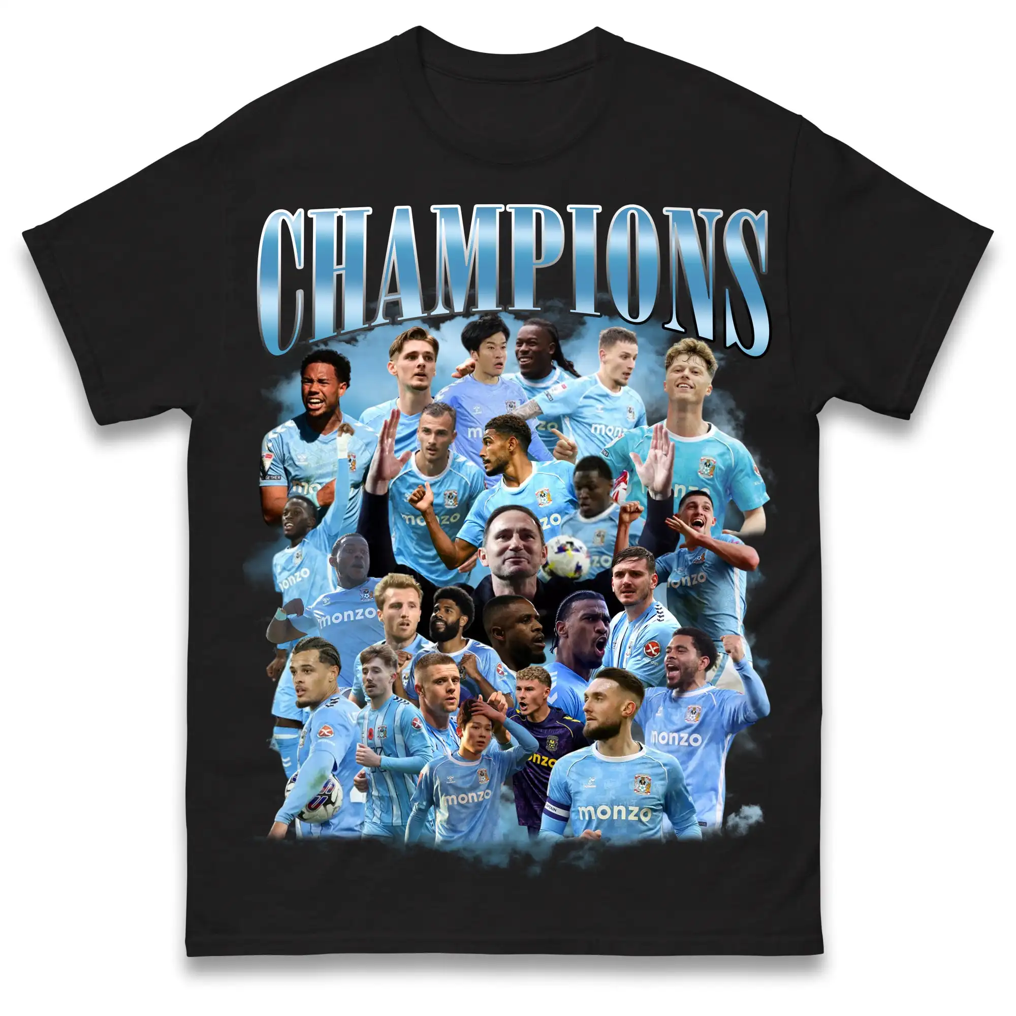Camiseta Coventry Championship Champions para hombre y mujer, ropa de algodón Y2K de verano, camiseta informal de manga corta con cuello redondo