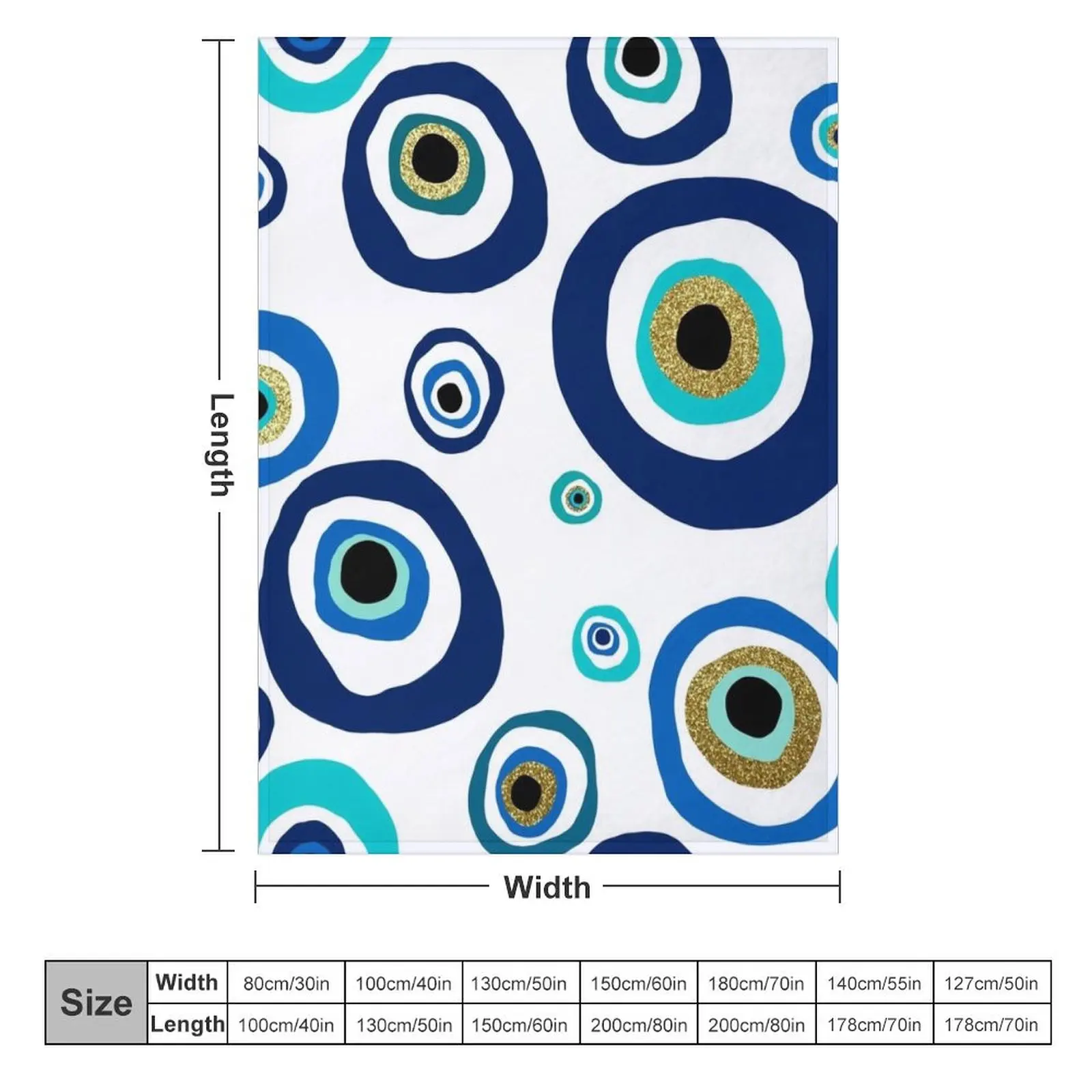 Nazar Amulet Evil Eye talisman pattern design Throw Blanket Summer Personalized Gift Plaid For Sofa Thin Blankets