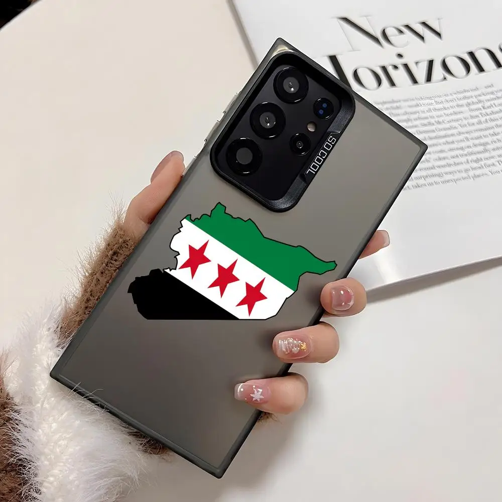 Nova bandeira síria design caso de telefone para samsung galaxy s25 borda s24 s23 s22 s21 s20 ultra funda silicone prata caso telefone