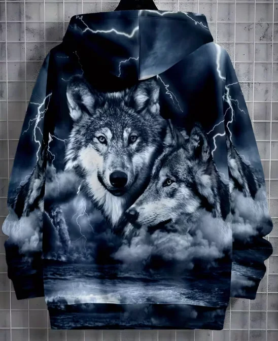 캐주얼 후드 스웨트셔츠 3D 프린트 후디 카우보이 긴팔 스트리트웨어 스웨트셔츠 오버사이즈 풀오버 남성 후드티