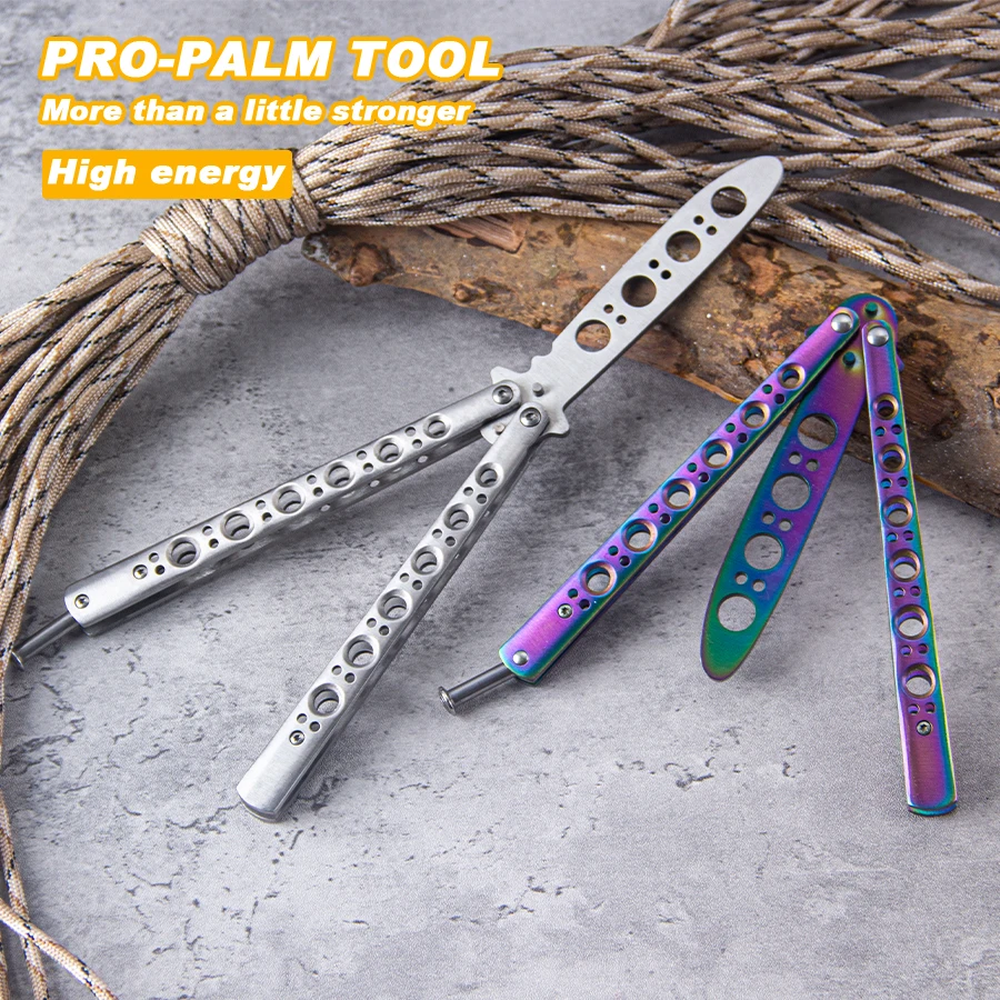 سكين تدريب الفراشة على شكل فراشة CSGO سكين عرض من الفولاذ المقاوم للصدأ غير شحذ لأداة الاستخدام اليومي في الهواء الطلق #6