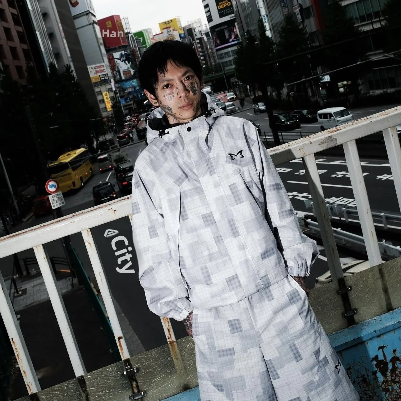 

Мужской спортивный костюм в клетку с капюшоном Jaet, ветровка из Великобритании, пальто в стиле пэчворк, длинная повседневная верхняя одежда Sve Ro Sle