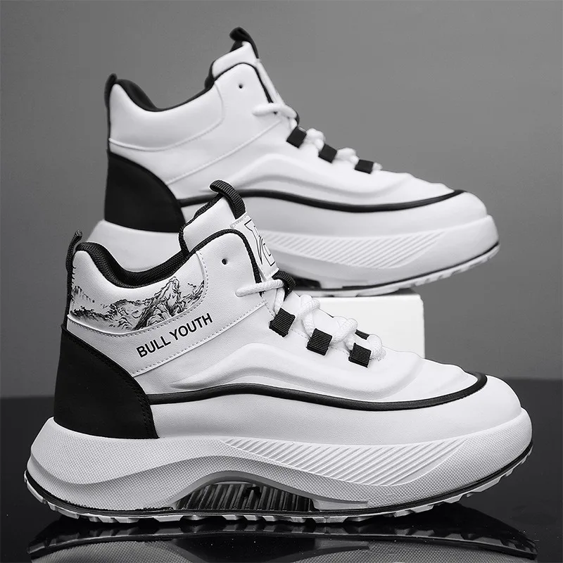 

Shoes for Men Fad High Quality High-top Men Non-slip Thick-soled High End Comfort Trendy Men's Sneakers Кроссовки Для Баскетбола
