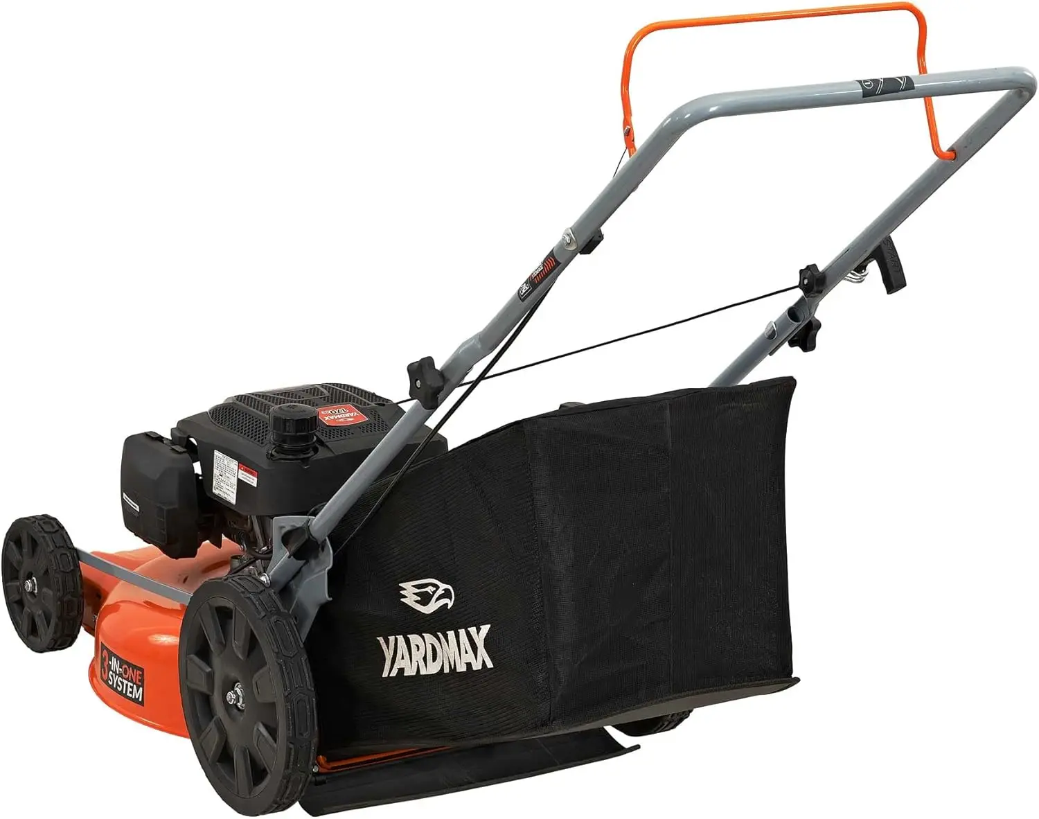 Gas Walk Behind Push Lawn Mower, 3 in-1, rodas traseiras altas