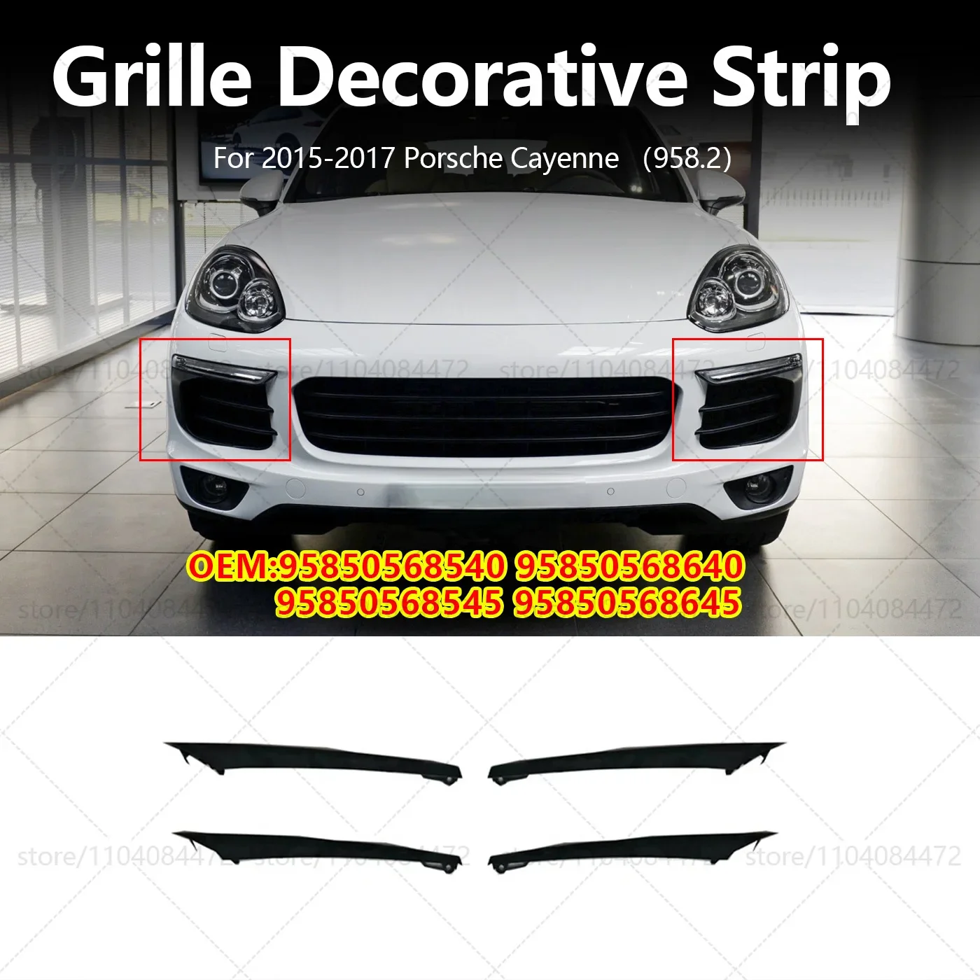 For Porsche 2015-2017 Cayenne 958.2  Middle Grille Decorative Strip OEM 95850568540 95850568640 95850568545 95850568645