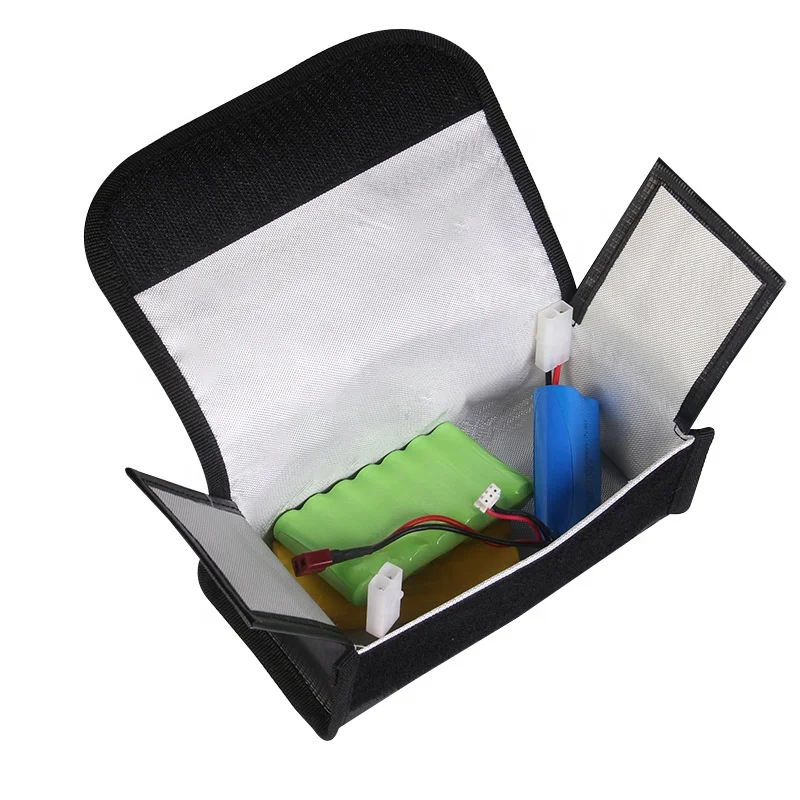 10 Uds 185x75x60mm impermeable ignífugo Lipo guardia bolsa segura bolsa de almacenamiento de batería bolsa de seguridad para baterías RC